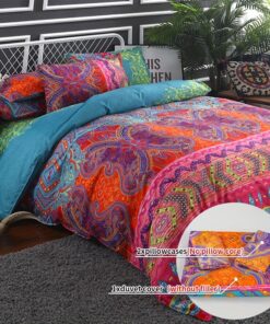 Boho Duvet Cover Set With Matching Pillowcase, Modern Bedding Set