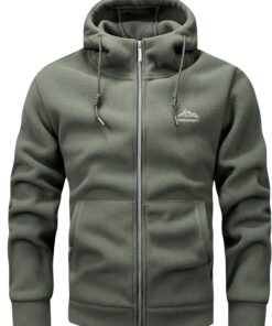 Men's Casual Warm Padded Jacket with Hood, Men's Zip-Up Padded Coat with Pockets for Winter Wear