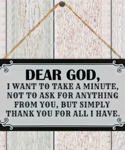 2D Flat - 1pc Elegant Inspirational Faith Sign - "Dear God, I Want to Take a Minute" | Wooden Wall Decor, Ideal for Home & Office, Perfect Gift for Positivity & Gratitude, Thank God Decoration, Dress Room Sign, Wall Decoration for Home