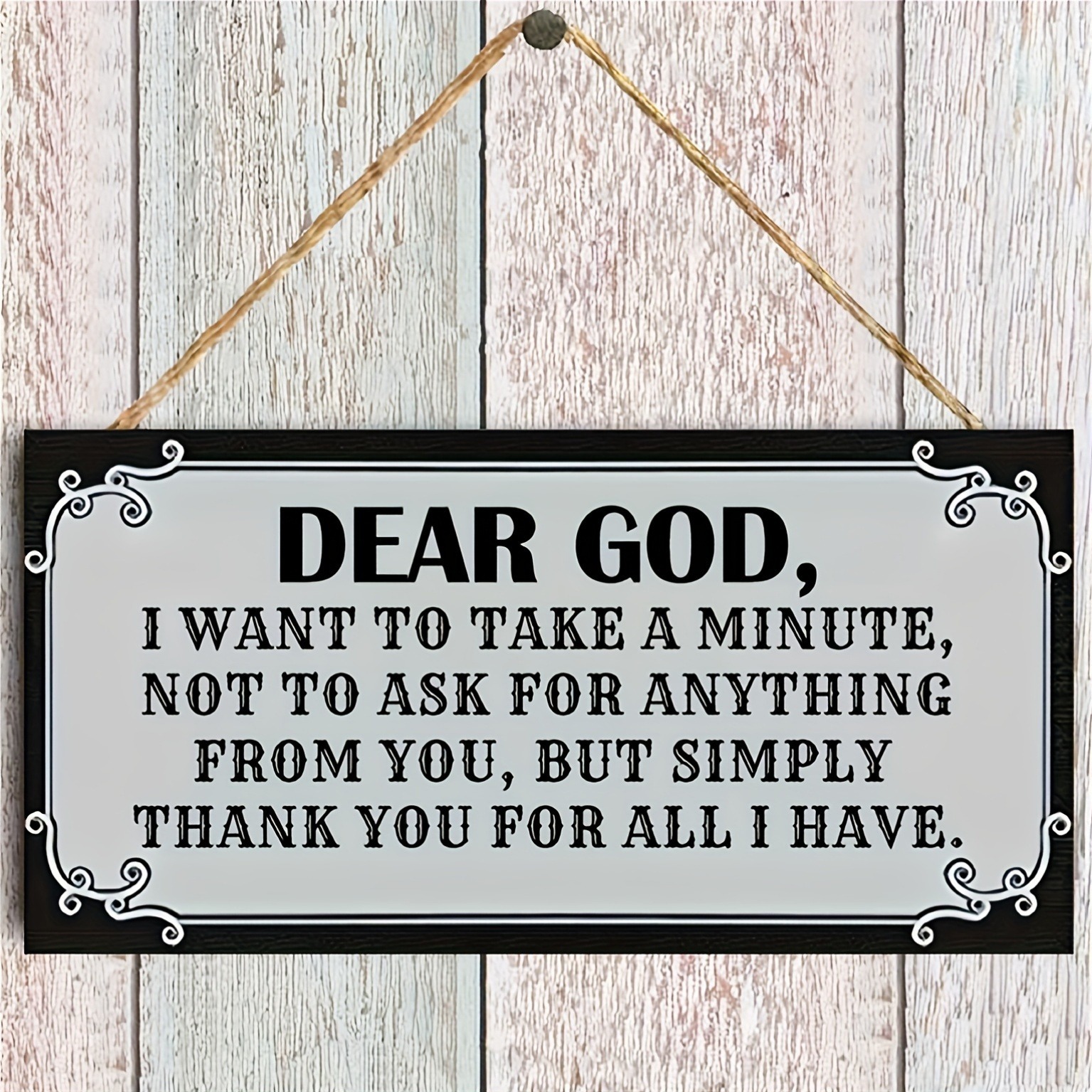 2D Flat - 1pc Elegant Inspirational Faith Sign - "Dear God, I Want to Take a Minute" | Wooden Wall Decor, Ideal for Home & Office, Perfect Gift for Positivity & Gratitude, Thank God Decoration, Dress Room Sign, Wall Decoration for Home