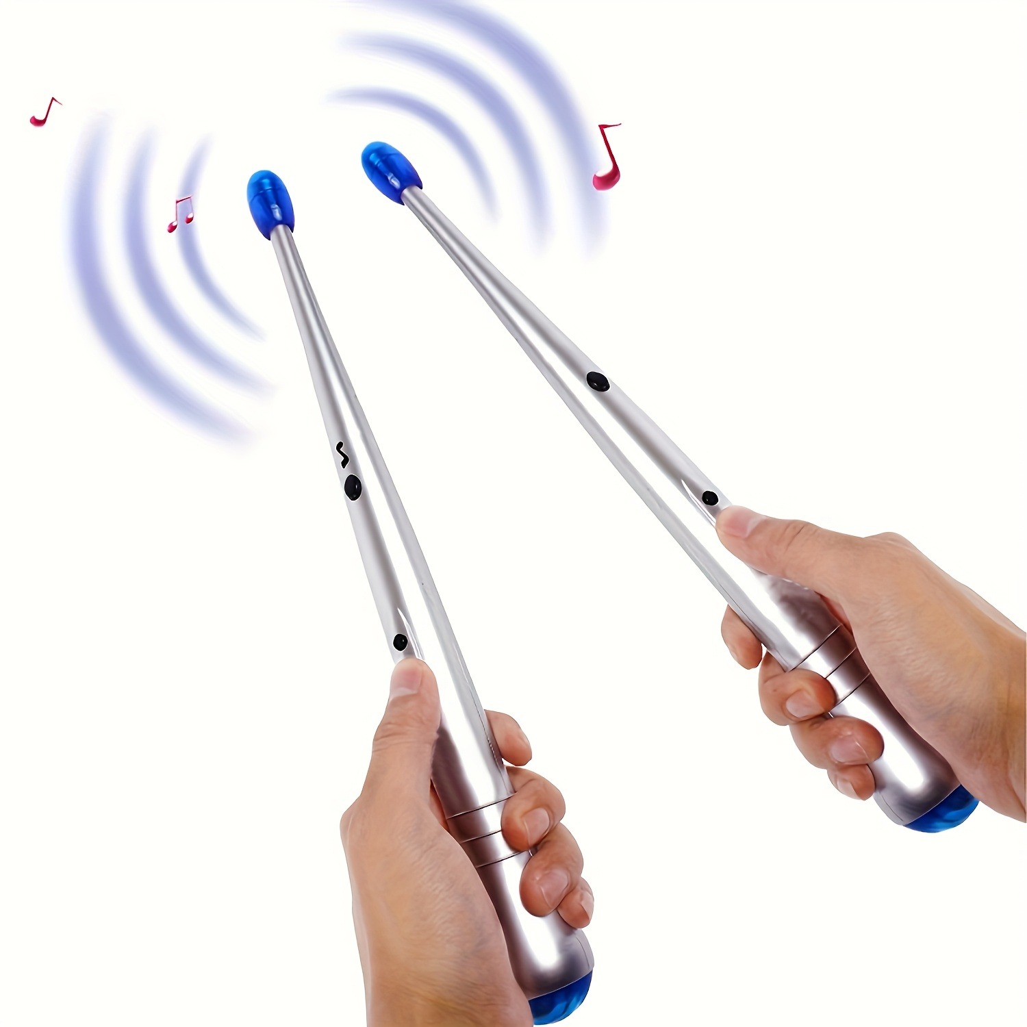 Electronic Sensing Rhythm Drumsticks - Air Percussion Instrument with -Like (No Drums) | Interactive Music Practice & Party Games for /s | Holiday Gifts (White) | Compatible with Smartphones