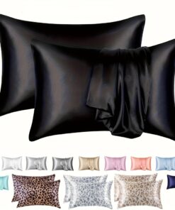 Buy Cool Soft Deluxe Satin pillowcases Satin Pillowcase for Hair and Skin (black, 20x30 inches) Pillow Cases Queen Size 1pc - Satin Cooling Pillow Covers with Envelope Closure black white black satin pillowcase queen Satin pillowcase