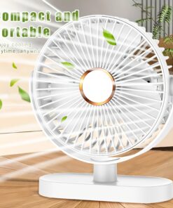 Portable Air Conditioner Fan - USB Rechargeable Fan, 5 Speed High Speed Turbo Strong Fan, Adjustable Hanging Vertical Fan, Strong Wind Speed, Fast Cooling Refreshing, Wall Mounted Desktop Ceiling Fan, Suitable for Home, Office, Outdoor Camping Use