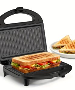 Two-Slice Grilled Cheese Sandwich Maker Featuring Non-Stick Grilling Surfaces, Indicator Lights, a Cool-Touch Handle, And Easy Cleaning And Storage, with a Power of 750 Watts.