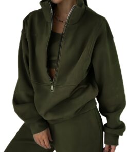 Women'S Two-piece Set, Fleece Sweatshirt, Sporty Street Casual Fashion Set For Women