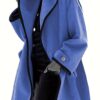 Women's Winter Warm Coat - Belted Loose Fit Hooded Jacket with Round Neck, Multi-Color (//Navy/) - Elegant Outerwear for Cold Weather, Machine Washable Jacket for Fall & Winter 2024-2025