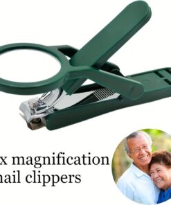 Elderly Friendly Nail Clipper With Magnifying Glass - Specially Designed For Trimming Nails For The Elderly. Comes With An Ergonomic Stainless Steel Nail Clipper With Magnifying Glass And Concave Blade For Parents. Ideal Choice For The Elderly