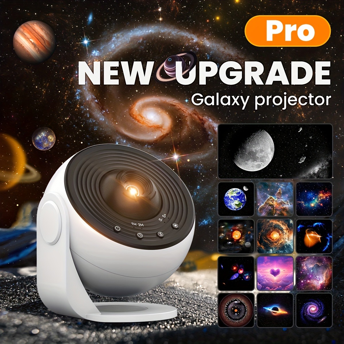 2025 New Model 4K HD Earth Projector PRO, 13 Film Card, Globe Galaxy Projection Lamp Pro Version, Table Lamp From Home Decor