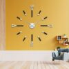 A Large Frameless Wall Clock, Modern Home Decoration, Suitable for Living Room, Kitchen, Bedroom, Indoor Decoration Giant Silent Wall Clock Kit, Suitable for Home Office Decoration Without Drilling Hanging Clock