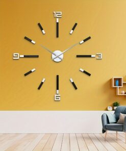 A Large Frameless Wall Clock, Modern Home Decoration, Suitable for Living Room, Kitchen, Bedroom, Indoor Decoration Giant Silent Wall Clock Kit, Suitable for Home Office Decoration Without Drilling Hanging Clock
