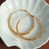 1 Pair Elegant Hoop Earrings Simple Fashion Large Circle Hoops for Women