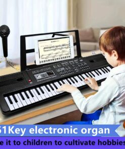 61-Key Electronic Piano for Youngsters with Microphone, USB Cable & Stand - Beginner Keyboard for Boys & Girls, Interactive Music Toy for Early Learning, Perfect Christmas or Birthday Gift