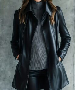 Women's Loose Jacket,, Mid-length Jacket, Zipped Jacket, A-line Cut, Umbrella Hem, Suitable for Casual And Professional Wear All Year Round, Long Sleeves, Global ALL, Women's Loose Jacket, Y2K Biker Jacket, CHIDU