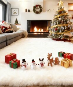 8x10 Feet Luxury Large Rug for Living Room, Fuzzy Plush Large Area Rug, Fluffy Modern Shag Non Slip Soft Furry Carpet for Bedroom Study Room Teens Dorm Home Decor Christmas Gift