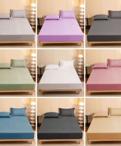 A soft and breathable ultra-fine fiber bed-dark blue,, machine washing, comfortable bed supplies throughout the season, comfortable solid color design