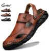 GREKS Mens Sandals Closed Toe Outdoor Summer Anti-Slip Beach Sandals, Travel Sandals, Casual Walking Sandals, Minimalist Design, Slipon Sandals, EVA Cushioning, Rubber Sole, Versatile Sandals, Supportive Sandals, Travelers, Everyday Use