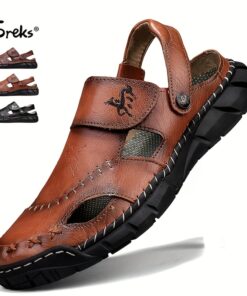 GREKS Mens Sandals Closed Toe Outdoor Summer Anti-Slip Beach Sandals, Travel Sandals, Casual Walking Sandals, Minimalist Design, Slipon Sandals, EVA Cushioning, Rubber Sole, Versatile Sandals, Supportive Sandals, Travelers, Everyday Use