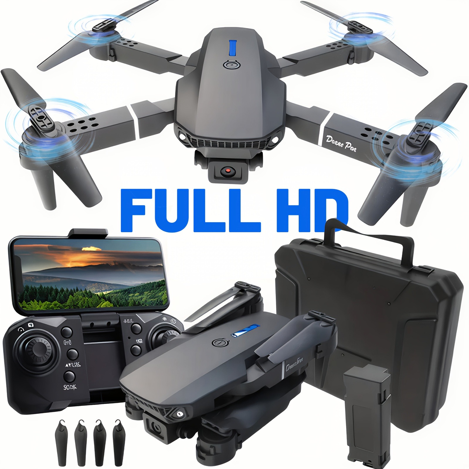 Beginner Friendly Drone | 1080P High-definition Folding Quadcopter With Voice Gesture Control | Wireless Remote Control, One Click Takeoff And Landing | Optical Flow Positioning And Following Mode | Comes With Portable Case | Ideal For Outdoor Use
