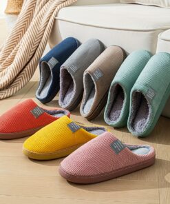 Cozy Fleece-Lined Slippers for Men and Women - Soft, Warm, Non-Slip Rubber Sole, Machine Washable, Available in Multiple Colors