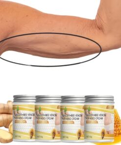 4pcs Natural Ginger Bee Venom Firming Cream 3.52oz - Aloe & Coffee Extracts, Moisturizing Body Lotion for Abdomen/Arms/Legs, Christmas Gift, Legs Treatment, Abdomen Care, Soothing Formula, Nourishing Skincare, Plantbased Ingredients, Hydrating Balm