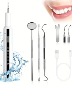 Electric Teeth Cleaner USB Rechargeable Dental Care Kit with Interdental Cleaner, Plaque Remover & Gum Massager - Oral Irrigator-like Device for s &, USB- Water Flow System (No Water Tank)