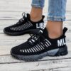Men's & Women's Breathable Mesh Sports Shoes - Lightweight EVA Sole, Striped Design for Gym, Running, Walking - All-Season Comfort, Unisex Couple's Style (Black/White), Gym Footwear, Sporty Look, Comfortable Fit, Performance Sneakers, Casual Wear, Running Footwear, Cushioned Insole, Athletic Footwear, Fitness Enthusiasts