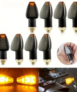8pcs Motorcycle Amber Motorcycle Lights Blinker LED Light 12LED 12V Moto Lamp for Off Road Car