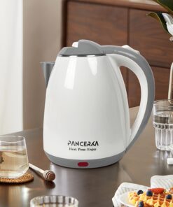PANCERKA 60.87oz Stainless Steel Electric Kettle - 1000W,, Fast Boiling with Auto Shut-Off & Heat Protection, Anti-Scald Design, Perfect for Coffee & Tea, US Plug, Fast Water Boiling | Sleek White Kettle | Durable Construction