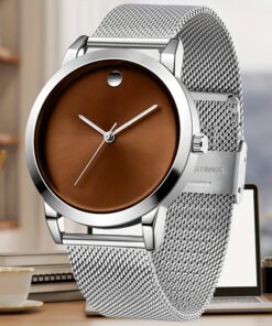 Men' Minimalist Stainless Steel with Analog - Quartz Movement Round Wristwatch Suitable for Casual Attire, Casual & Professional, & Low-Maintenance, Ideal Gift for Men