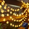 Solar String Lights 39.3ft/22.9ft/16.4ft, with 8 Flashing Modes and 100/50/20 LED Bubble Balls, Modern Style, Plastic Material, Switch Control, for Garden, Christmas, Wedding, Birthday, Holiday Theme Decoration