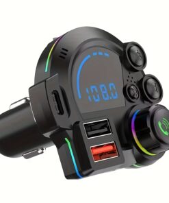 YIXINGJlA [Wireless Car MP3] 20W Fast Charging Wireless Car MP3 Player | Hands-Free Calling, Mono Audio, Wireless Connectivity, PD Dual Port, Compatible with Qc 3.0 Devices, Car PlugPower, No Battenr Required