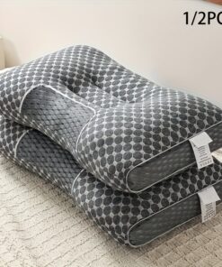 1/2pcs Soft Massage Neck Pillow Set - Adjustable Ergonomic Orthopedic Support, Detachable High-quality Pillow Core for Comfortable Sleep