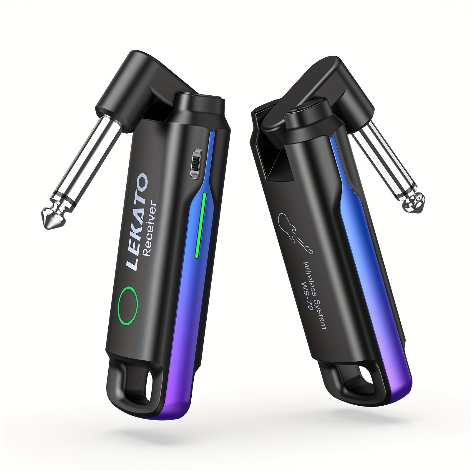 LEKATO Professional UHF Wireless Guitar System 70-Channel Full Range 100ft, Plug & Play Guitar/Bass Transmitter & Receiver with 4-Device Simultaneous pairing, 4.5H, - (No Lag) for Live Performances, Recording - Plug &