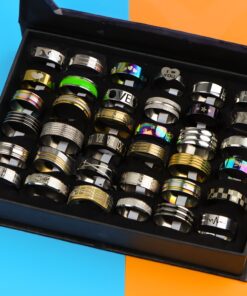 20pcs/Lot Fashionable Elegant Printed Striped Stainless Steel Men's Women's Rings Mixed Style Simple Party Daily Wear Matching Accessories (Without Box)