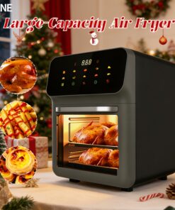 EANE 2.64gal Large Capacity Air Fryer | 1200W Electric Fryer with Touch Screen, No Oil Cooking, French Fries And Bread Maker, Multifunctional, 110-130V US Plug, PP Material, Stylish Design