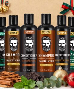 8.45 Ounces Beard Care Set: Shampoo and Conditioner | Sandalwood, Ebony, Eucalyptus Mint Scent, Beard Trimming Kit, Cleanses, Moisturizes, Adds Shine, Men'S Christmas Gift - Local Warehouse.