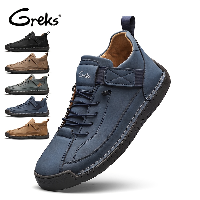 GREKS Mens Casual Shoes Ankle Boots Slip On Lightweight Loafers Mid Top Walking Driving Shoes For Male