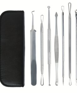 8pcs Blackhead & Tool Set - Stainless Steel Pimple Popper Kit for All Skin Types, Fragrance-Free Beauty Care