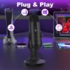 Haomuren USB Condenser Microphone with Type-C Adapter for Computer/PC/Phone, Plug&Play Gaming Microphone with Headphone Out & Volume Control, Mic Gain Control, Mute Button Vocal Perfect for Streaming, Podcasting, Recording
