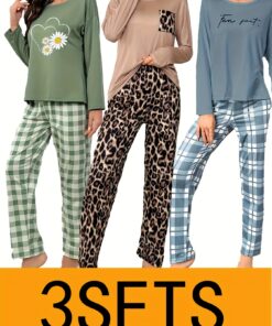 Women's New Autumn And Winter Style Pajama Set, Long-sleeved And Long Pants Six-piece Combination Set, Casual And Comfortable Home Wear