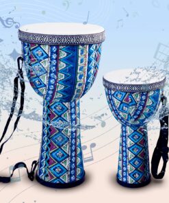 Standard Blue Cloth Stitched Congo Drum, Professional Bongo Drum with Goatskin Drumhead, And African Djembe Drum.