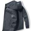Men's Sporty Black Windbreaker Jacket - Lightweight, Polyester with Hood, Zip-Up Closure, and Dual Pockets for Casual Outdoor Wear