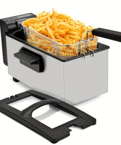 SUSTEAS Deep Fryer for Home Use, Large Capacity Oil Fryer with 5 Sizes, Adjustable Temperature Control, Easy-to-Clean Pot, Made Of Stainless Steel, Local Warehouse, Compact And Durable Design, Stylish Cooking Appliance & Essential Kitchen Tool.