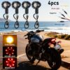 Motorcycle LED Signal Lights 4pcs, Red Amber Dual-Mode Bullet Head Front Rear Lamps, Upgraded High Brightness LEDs, Enhance Night Riding Safety, Suitable for Motorcycles SUVs Cars Modifiers, Gift for Riders, Motorcycle