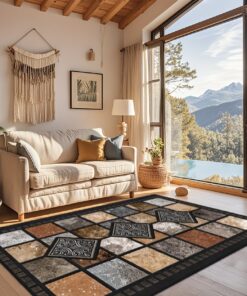 Home Decor Aesthetics. Available in Various Sizes for Large And Small Rugs, Suitable for Living Rooms, Bedrooms, Balconies, Entryways, Offices, Hotels, Cafes, Guesthouses, And Cottages. Soft, Non-Shedding, And Pet-Friendly., Living Room Rugs Extra Large Size, Art Deco Mat, Indoor Rugs for Living Room, Area Mat Living Room, Brown Rugs for Living Room, Office Flooring, Hotel Decor, Geometric Pattern, Modern Aesthetic, Durable Material, Nonslip Backing, Versatile Flooring, Indoor Mat