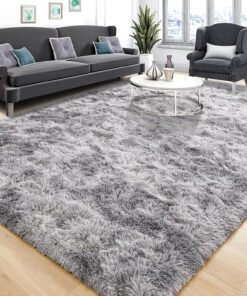 [Flash Sale]Brand New Value 5pcs Living Room Mat Set (1 Mat + 4 Mat Pads) Newly Upgraded with Enhanced Slip Resistance And Durability, Easy to Clean And Pet-friendly. Perfect for Dorm Rooms, Offices, Bedrooms, And Holiday Gifting. Tie-dye Gray.