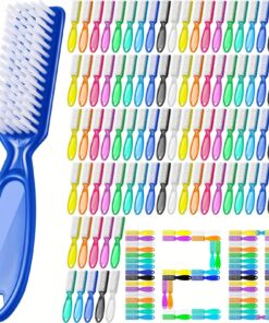 120pcs Handle Grip Nail Brush for Cleaning Fingernails Cleaner Scrub Brush Bulk Hand Cleaning Brushes Soft Stiff Bristles Pedicure Manicure Tools for Nail And Toe (Cute Color)