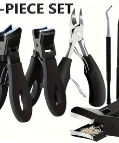 5pcs Set Of Thick Nail Clippers For Seniors - Wide Plier Opening Big Toe Nail Clipper Suitable For Thick Ingrown Nails, Professional Sharp Heavy Duty Nail Scissors, Suitable For Men And Senior Citizens