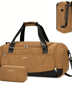 Large Capacity Travel Duffel with Shoe Compartment & Wet Pocket - Heavy-Duty Gym, Weekend, Overnight Backpack - Adjustable Strap, Spacious Interior - Durable Polyester Suitcase Replacement for Men & Women - Ideal for Business, Vacation, Sports