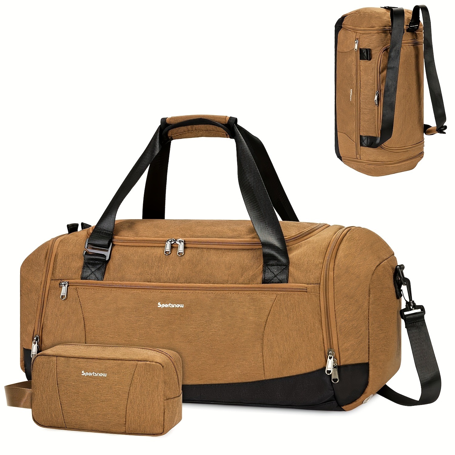 Large Capacity Travel Duffel with Shoe Compartment & Wet Pocket - Heavy-Duty Gym, Weekend, Overnight Backpack - Adjustable Strap, Spacious Interior - Durable Polyester Suitcase Replacement for Men & Women - Ideal for Business, Vacation, Sports